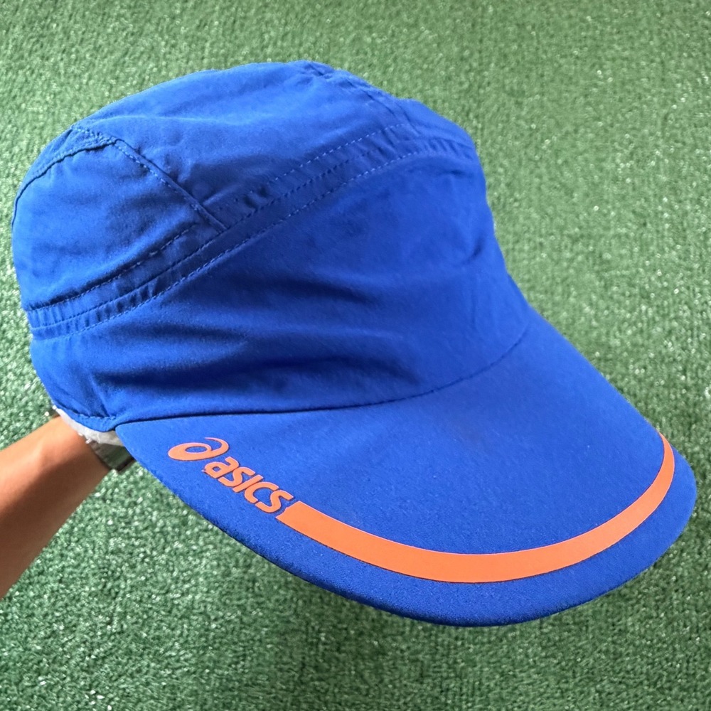 Asics Running Hat Mens OS Blue Good Lightweight Breathable Performance Cap
